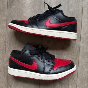 Jordan Low-Top Sneakers in Black and Red